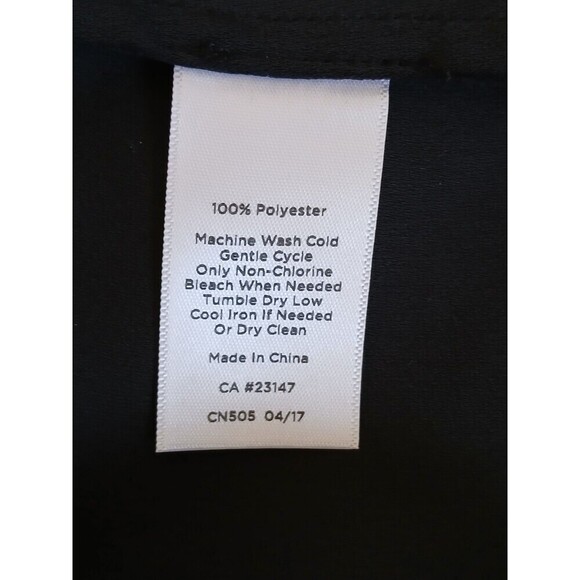 Talbots Womens Blouse Side‎ Tie Black Large Round Neck Long Sleeve Minimalist - Picture 16 of 16